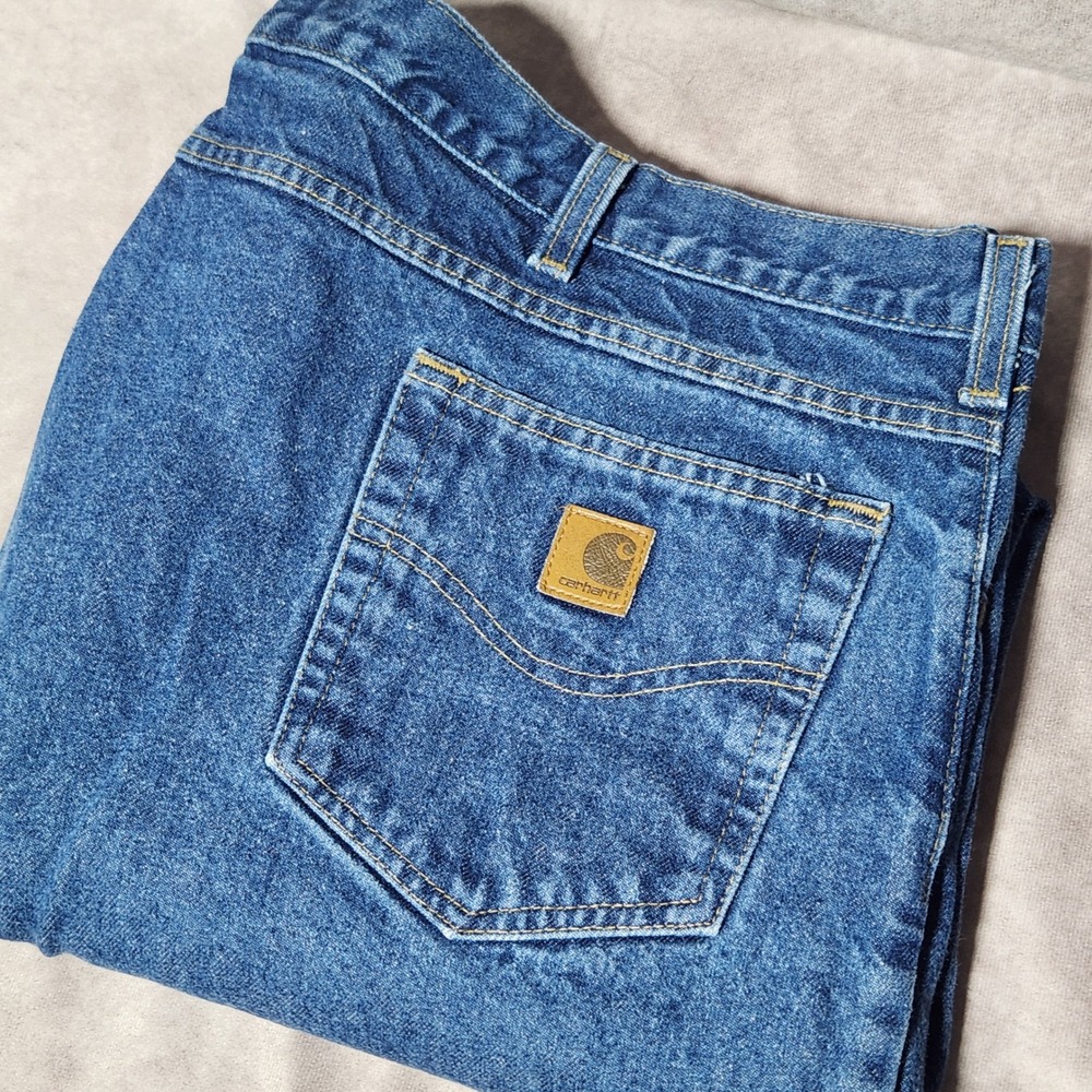 Carhartt Mens B280 PRW Traditional Fit Straight Leg‎ Blue Denim Jeans 48x32